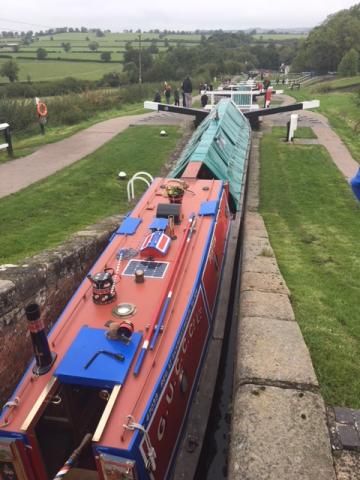 Purton - aerial view at a lock