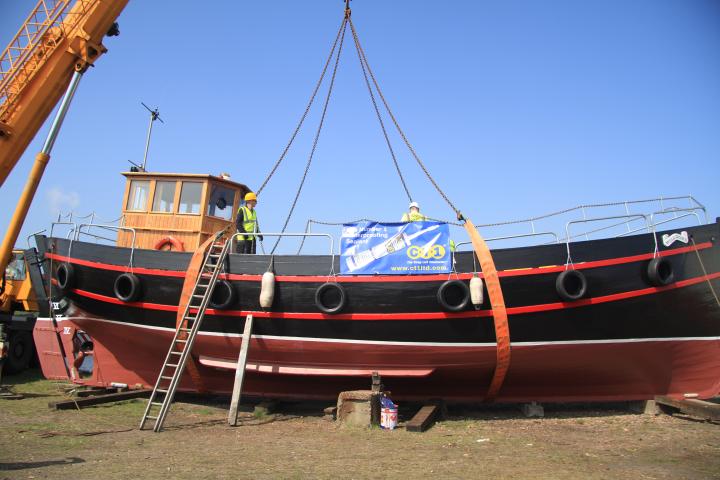 Willdora - being lifted back following restoration