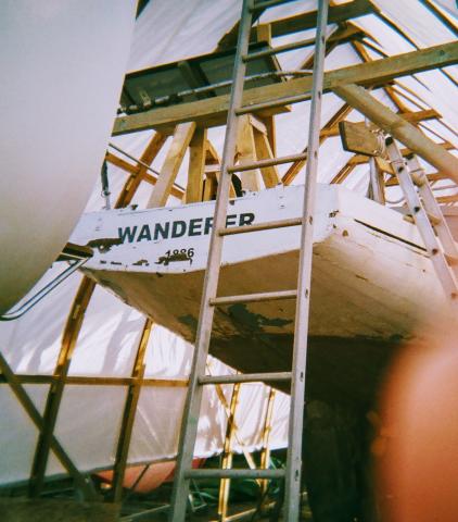 Wanderer II undergoing restoration