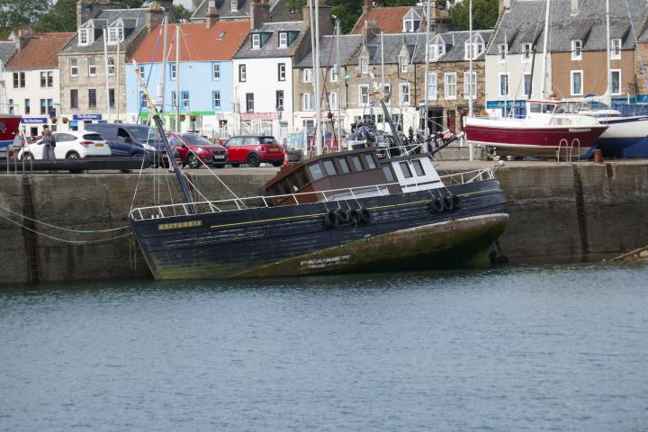 Britannia sunk at her moorings August 2020