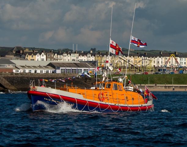 JOSEPH SOAR, Steaming off Portrush, May 2014, in support of Portrush RNLI Raft Race