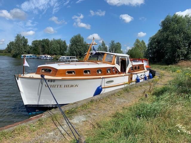 White Heron moored 2020