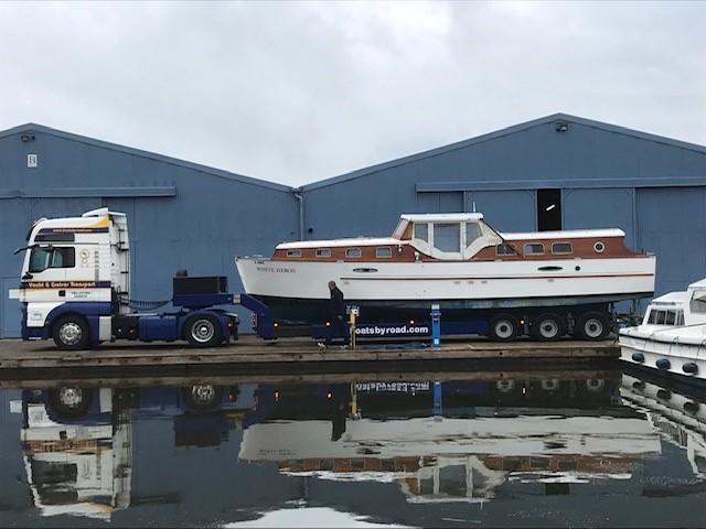 White Heron in boatyard 2020