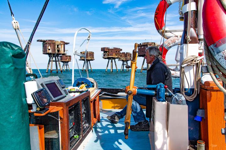 Skipper navigates the Thames Mansell Forts