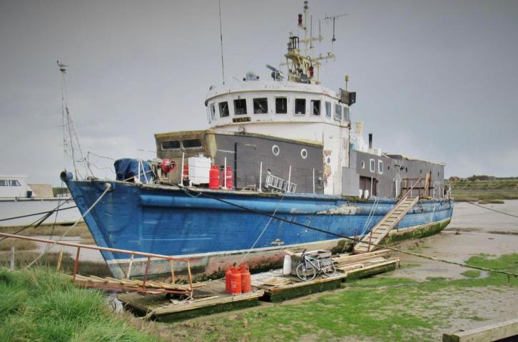 HMS Egeria near Wakering Boatyard, Essex, April 2021