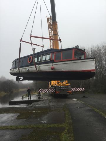 The Prince being hoisted