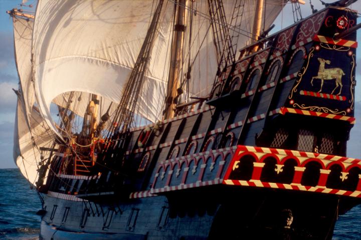 Golden Hinde at sea