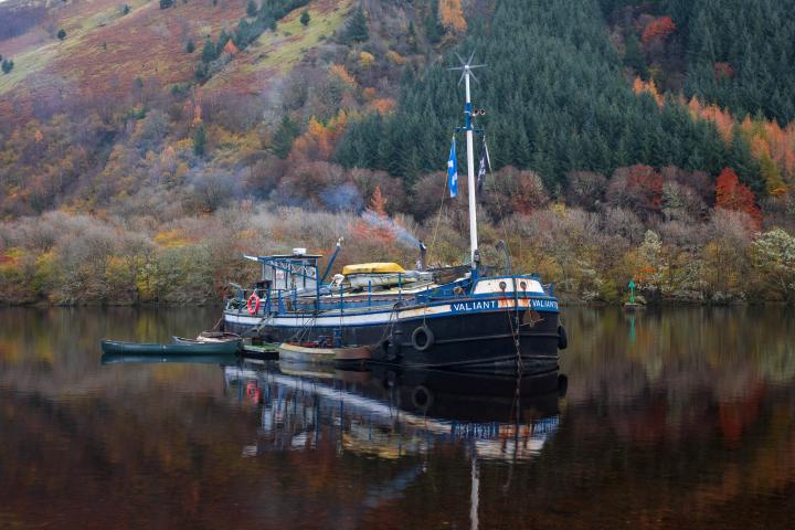  Valiant sat on her winter anchorage on loch oich in the highlands of Scotland 2021. 
