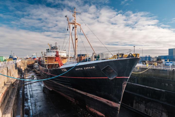 Arctic Corsair in dry dock November 2021