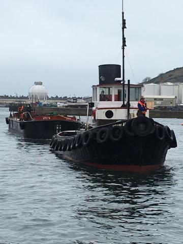 LTC No 6 being towed in from dumping by the Wendy Ann