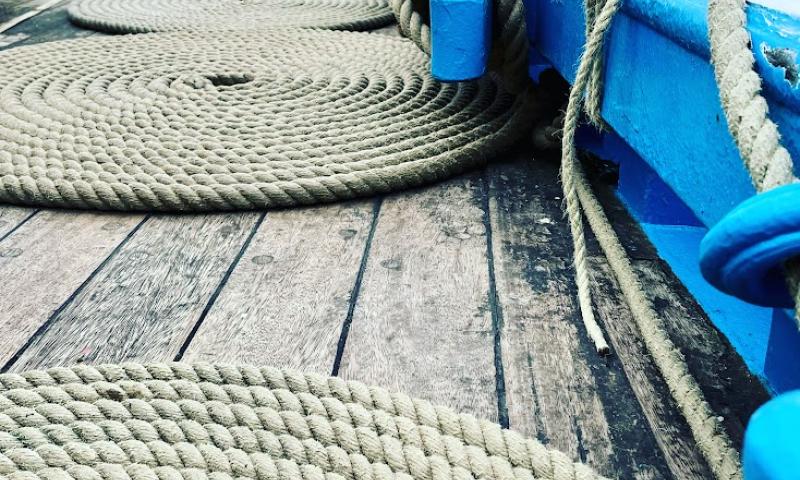 Neatly coiled ropes on deck of Swan - Photo Comp 2022 entry