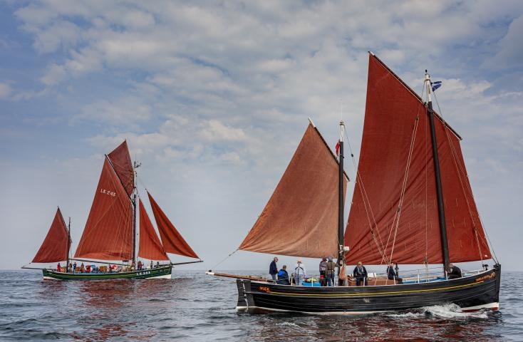 Photo Competition 2023 - Isabella Fortuna (right) and the Swan (left) leaving Wick Bay by Fergus Mather