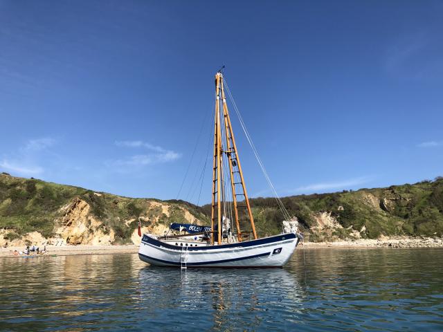 Photo Competition 2023 - The junk yacht Boleh in Lulworth Cove by Simon Springett