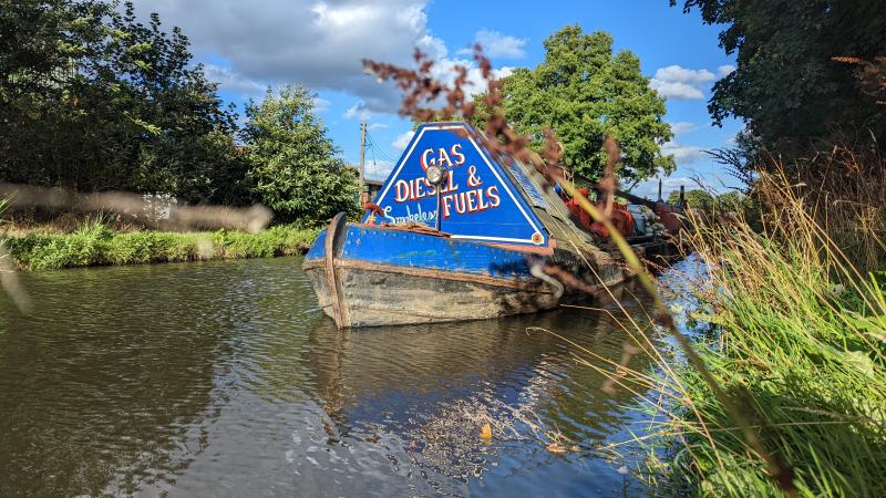 Bargus cruising along a canal