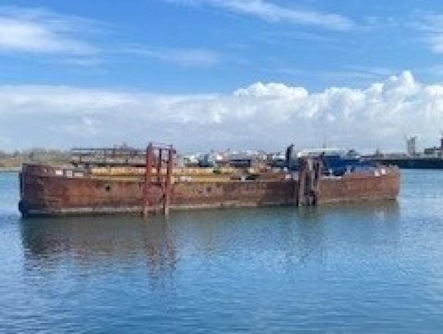 Barge Number 9 on the water