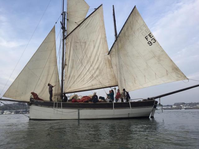 Three Brothers under sail