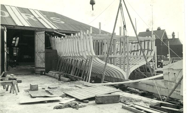 St Just - being built at Priors Boatyard, Burnham