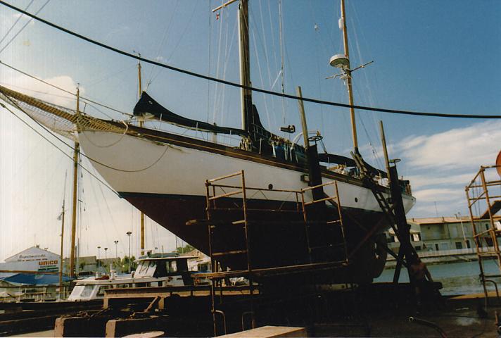 Blue Trout - port side view, in dry dock (Photo comp entry)