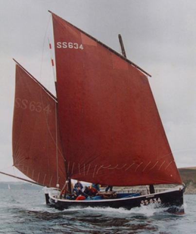 BARNABAS under sail, starboard view