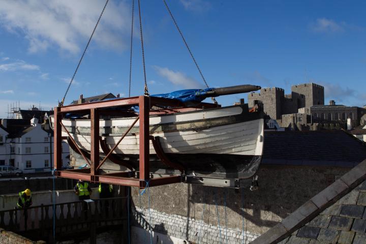 Peggy being moved from Nautical Museum for Conservation, Jan 2015