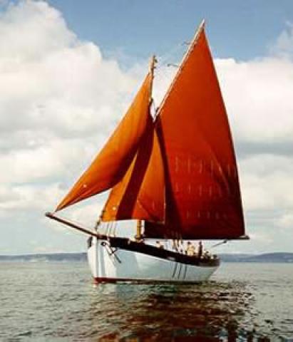 LYNHER - under sail in 1998. Port bow.