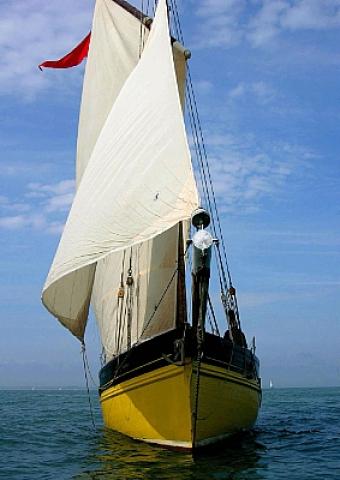 Our Boys under sail - bow view