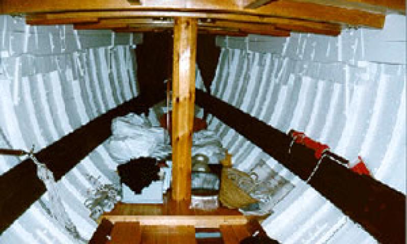 PARTRIDGE - interior of hull looking forward into bow.