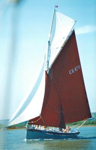 ETHEL ALICE - underway, bow from port side looking aft.