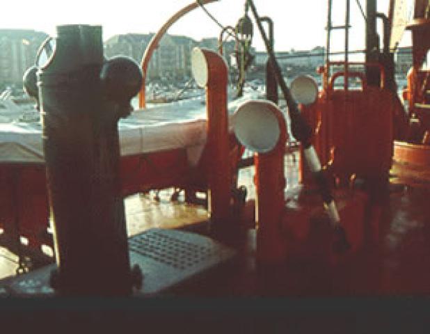 HELWICK - Deck behind Wheelhouse with lifeboat.