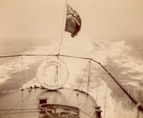 Turbinia under way - stern view