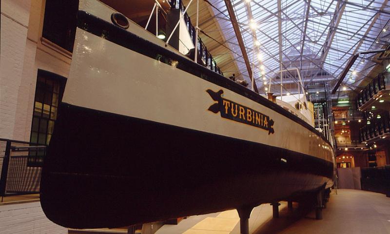 Turbinia on display - bow view