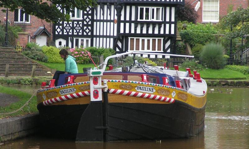 Pauline - stern view, Calder and Hebble Keel, Worsley (photo comp entry)