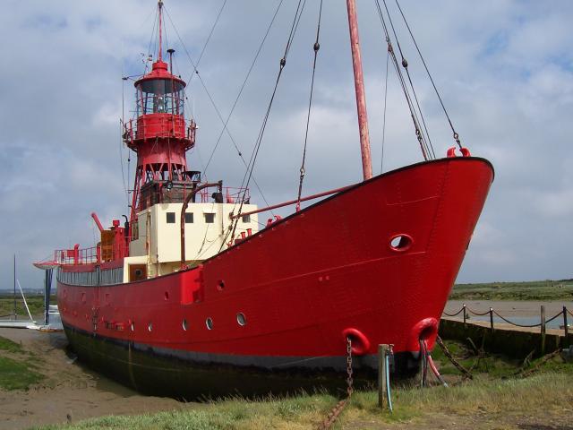 TRINITY - at permanent mooring at Tollesbury. Starboard bow.