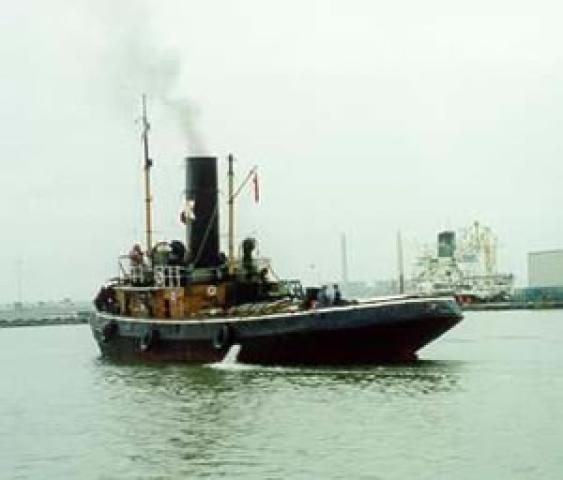 CHALLENGE - first re-steaming in 1995.  Stern view.