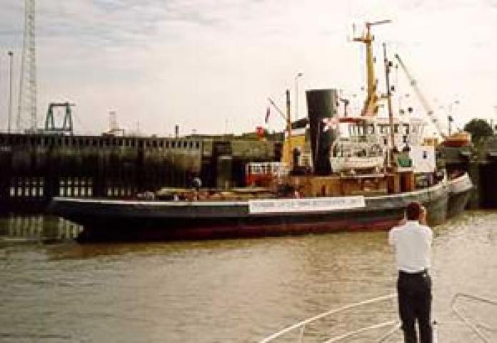 CHALLENGE - after retrieval from St Katherine's Dock. Starboard side.