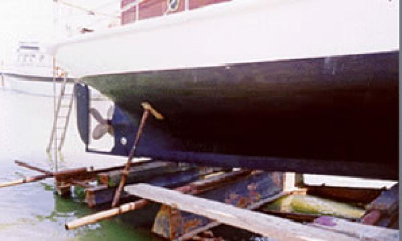 SHAHJEHAN - underwater profile. Stern from starboard side amidships looking aft.