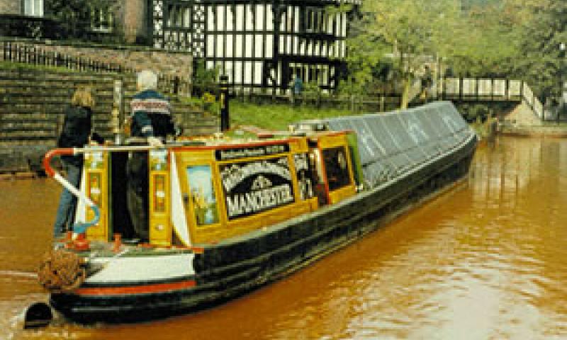 STORK on Bridgwater Canal in 1993 - stern from starboard quarter.