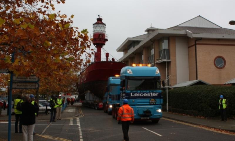 LV78-being transported to new temporary location in Eastern Docks, S'hampton, for restoration.