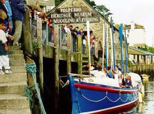 RYDER - outside Polperro Heritage Museum. Stern from starboard quarter looking forward.