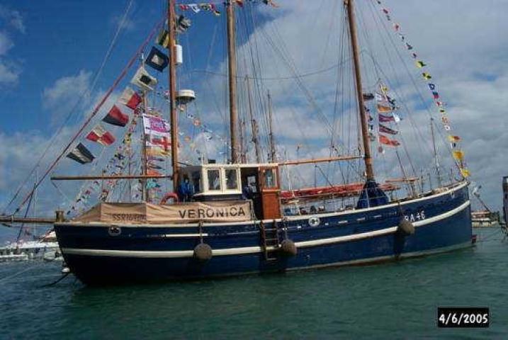 Veronica in Yarmouth Harbour - starboard side