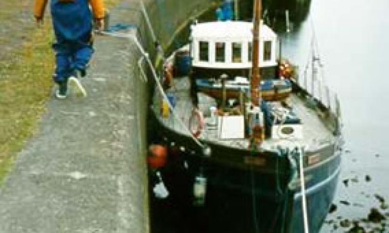 VERONICA - at Ardrossan harbour. Bow looking aft.