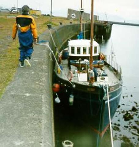 VERONICA - at Ardrossan harbour. Bow looking aft.