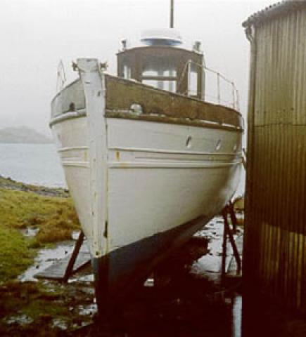 KAMI-NO-MICHI - hauled out at Kerera. Bow looking aft.