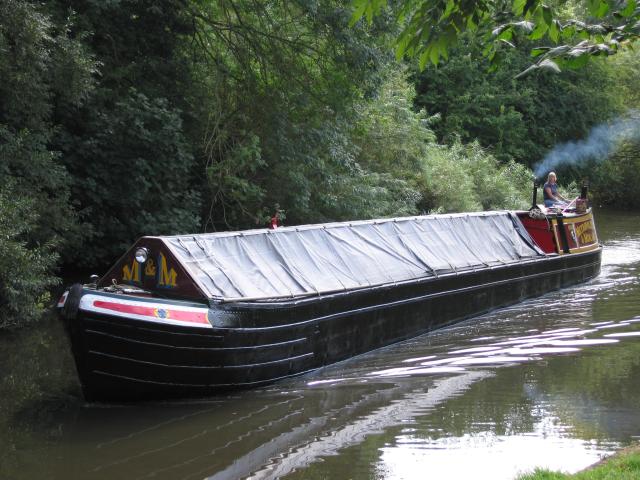 Buckden - port bow looking aft.  Near Watford, September 2007, carrying a cargo of furniture.