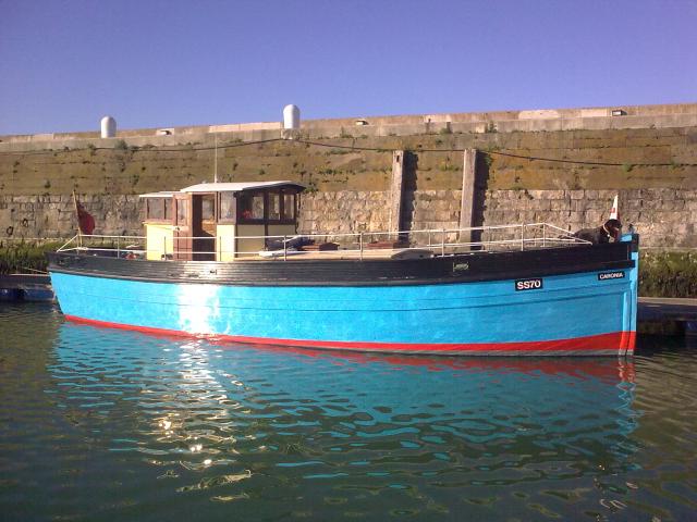 Caronia in harbour - starboard view