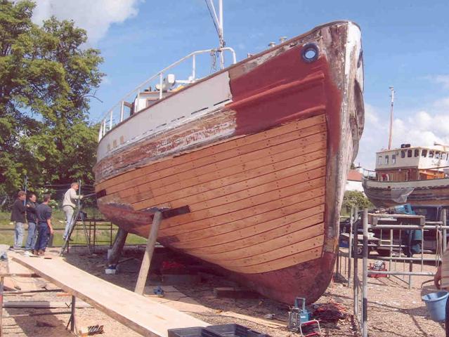 Jean Adair in Boatyard undergoing repair work