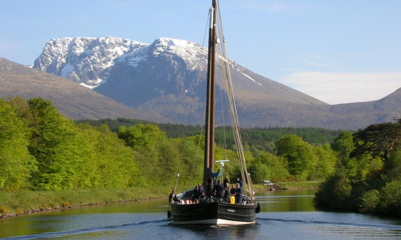 Reaper - in the Caledonian Canal with Ben Nevis - May 2009 (Photo comp entry)