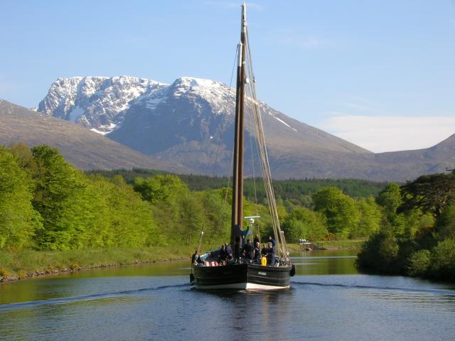 Reaper - in the Caledonian Canal with Ben Nevis - May 2009 (Photo comp entry)