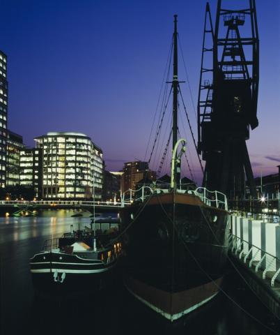 Robin alongside at night