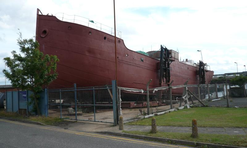 Robin being restored in Lowestoft, 2008